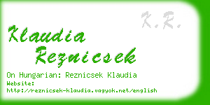 klaudia reznicsek business card